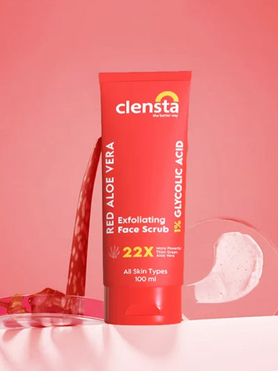 Red Aloe Vera Exfoliating Face Scrub With 1% Glycolic Acid