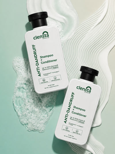 Clensta Anti-Dandruff Shampoo + Conditioner | Flake & Itch Control Hair Care