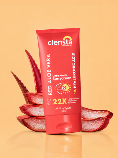 Red Aloe Vera Ultra Matte Sunscreen with 1% Hyaluronic Acid and SPF 50 PA++++ UVA/UVB
