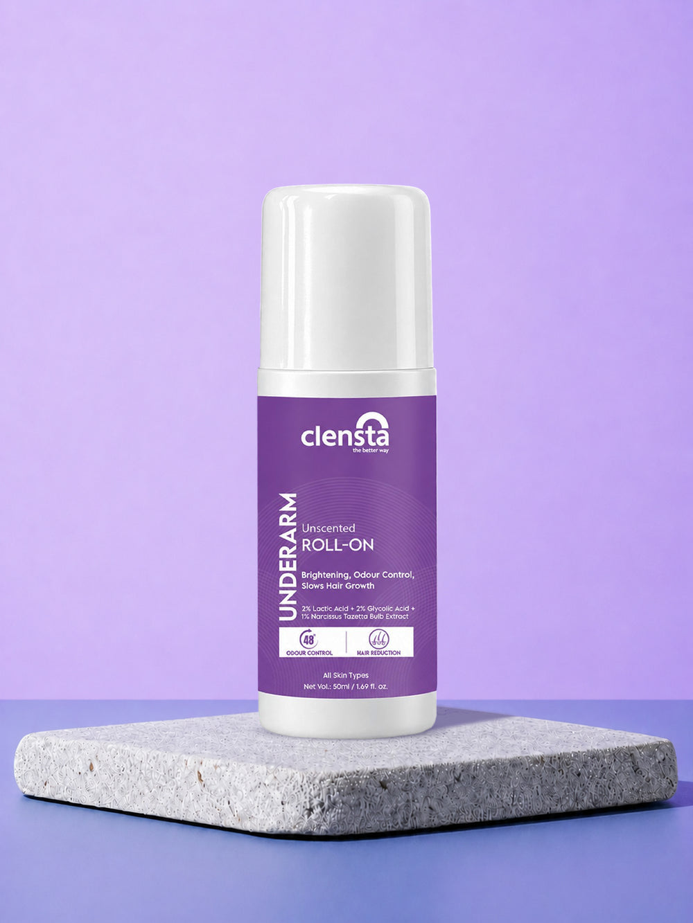 Underarm Roll-On Unscented for Brightening, Odour Control, Slows Hair Growth