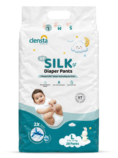 IIT SILK Diaper Pants for 9 to 14 kg Babies | Large (28 Pants)