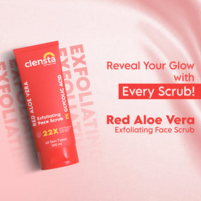 Clensta Red Aloe Vera Exfoliating Face Scrub With 1% Glycolic Acid 2nd image