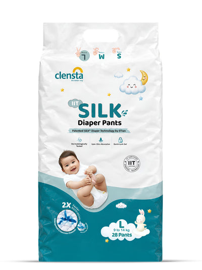 IIT SILK Diaper Pants for 9 to 14 kg Babies | Large (28 Pants)
