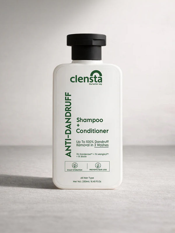 Clensta Anti-Dandruff Shampoo + Conditioner | Flake & Itch Control Hair Care
