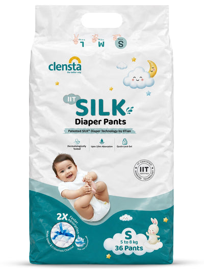 IIT SILK Diaper Pants for 5 to 8 kg Babies | Small (36 Pants)