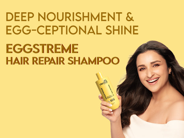 Clensta Eggstreme Hair Repair Shampoo With 1%* Silk Protein A+ first mobile banner.