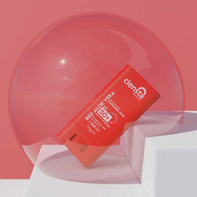 Clensta Red Aloe Vera Sun Stick With 1% Hyaluronic Acid & 1% Vitamin C front image.