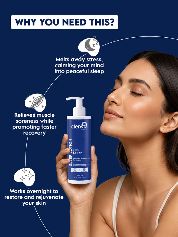 Clensta Sleep Body Lotion with Melatonin & Magnesium | For Deep, Restful Sleep pack of 2