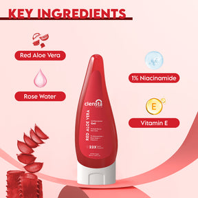 Red Aloe Vera Multipurpose Gel With 1% Niacinamide (Pack of 3) 3rd image of ingredients.