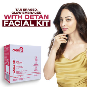 Detan Facial Kit With Kojic Acid, Glycolic Acid, Papaya Extract and Cherry Tomato Extract To Reduce Sun Tan
