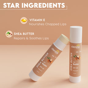 Clensta Shea Butter Lip Balm With Shea Butter and Vitamin E, 4th image of ingredients