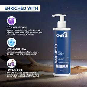Clensta Sleep Body Lotion with Melatonin & Magnesium | For Deep, Restful Sleep