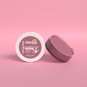 Clensta Lush & Blush Lip, Cheek & Eye Tint Rosewood 04 With Vitamin E & Castor Oil front image.