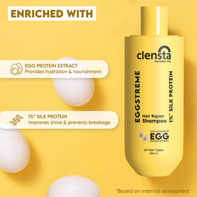 Clensta Eggstreme Hair Repair Shampoo With 1%* Silk Protein, 4th image of ingredients.