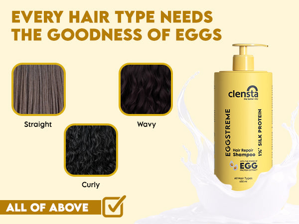 Clensta Eggstreme Hair Repair Shampoo A+ 3rd mobile banner of who can use.