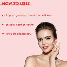 Clensta Red Aloe Vera Exfoliating Face Scrub With 1% Glycolic Acid 5th image of how to use