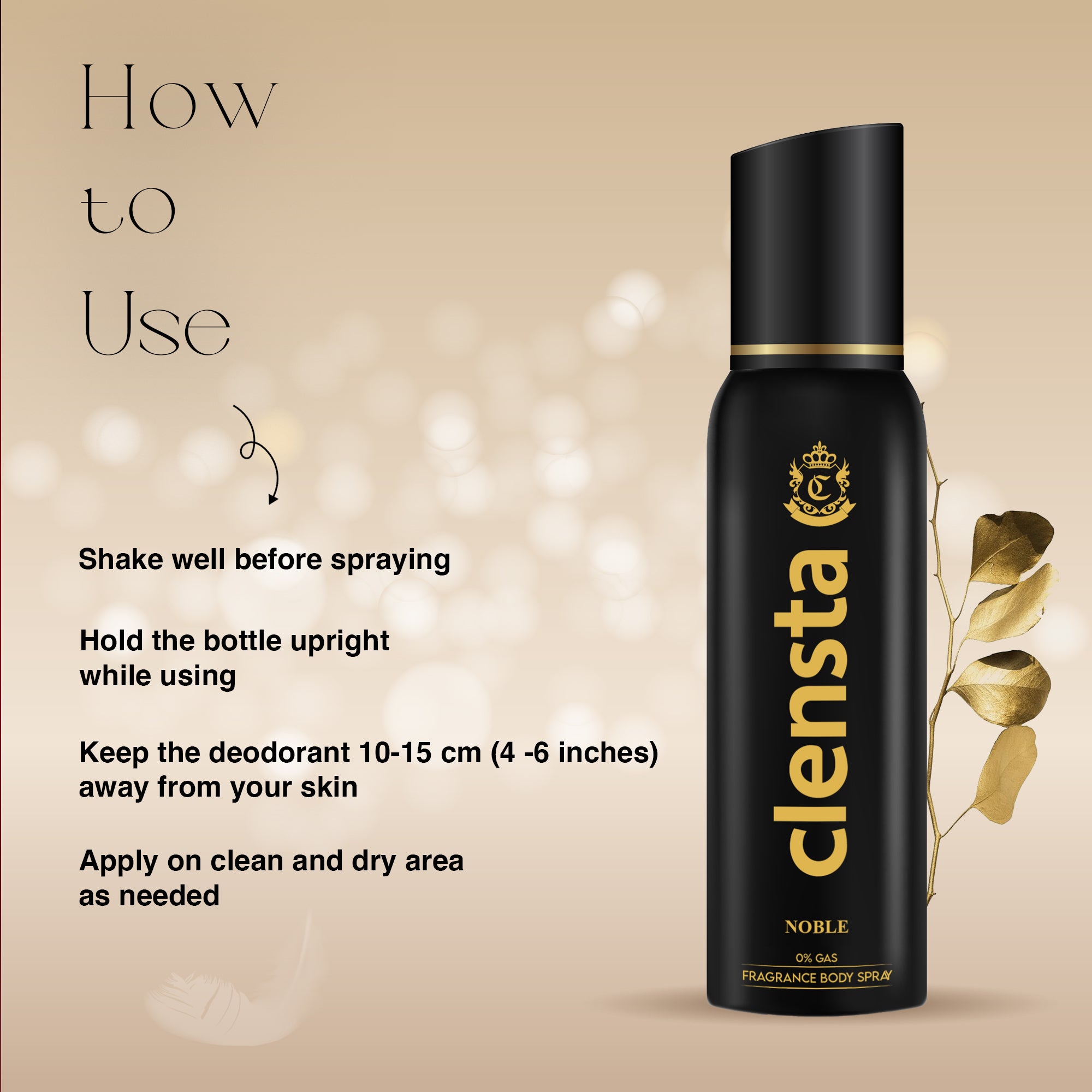 Clensta Noble 0% Gas Fragrance Body Spray | Inspired by the Citrus Aromatics Accords of Chrome by Azzaro | For Men | 150ml
