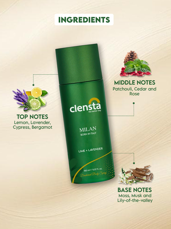 Clensta Deodorant (Milan, Rome, Barcelona, Madrid) (Pack of 4)