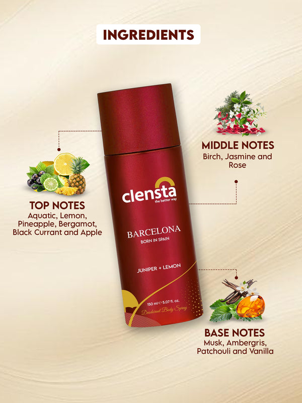 Clensta Deodorant (Milan, Rome, Barcelona, Madrid) (Pack of 4)