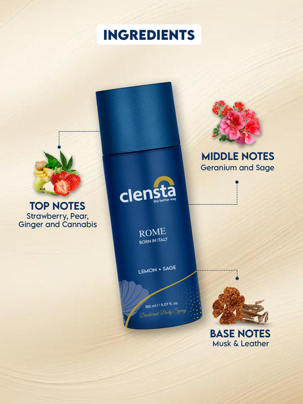 Clensta Deodorant (Milan, Rome, Barcelona, Madrid) (Pack of 4)