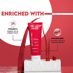 Clensta red aloe vera skin glow face wash 3rd image of Contains
