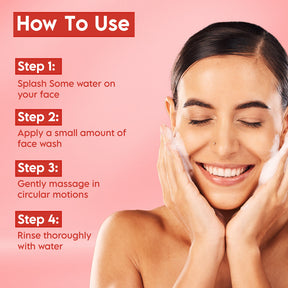 Red Aloe Vera Skin Glow Face Wash With 1% Niacinamide 4th image of how to use