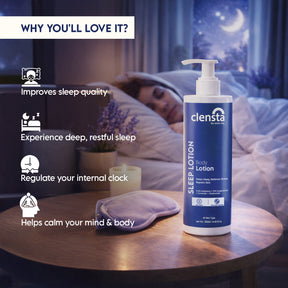 Clensta Sleep Body Lotion with Melatonin & Magnesium | For Deep, Restful Sleep