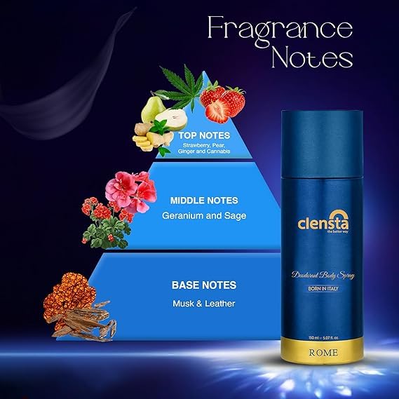 Clensta Body spray/Perfume Rome Deodorant for Men 150ml Body Spray Long Lasting | All Day Freshness | Born in Italy
