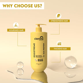 Clensta Eggstreme Hair Repair Shampoo 3rd image of benefits.
