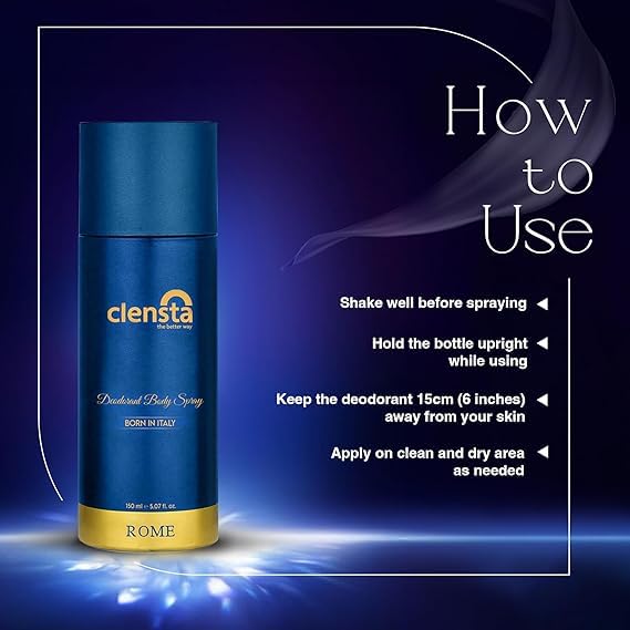 Clensta Body spray/Perfume Rome Deodorant for Men 150ml Body Spray Long Lasting | All Day Freshness | Born in Italy