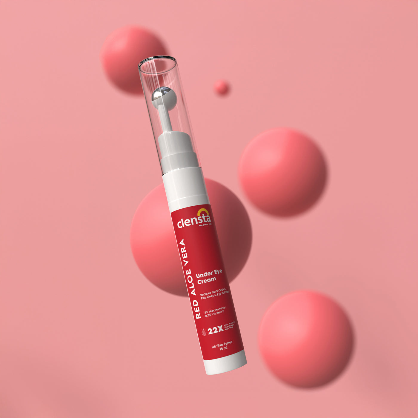 Clensta Red Aloe Vera Under Eye Cream with Niacinamide and Vitamin E