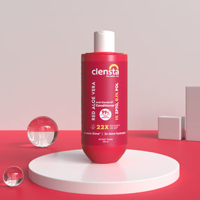 Clensta Red Aloe Vera Anti-Dandruff Conditioner With 1% ZPTO & 0.1% POL front image.