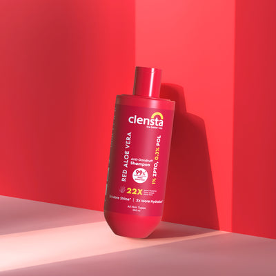 Clensta Red Aloe Vera Anti-Dandruff Shampoo With Zpto & Red Aloe Vera, front image.