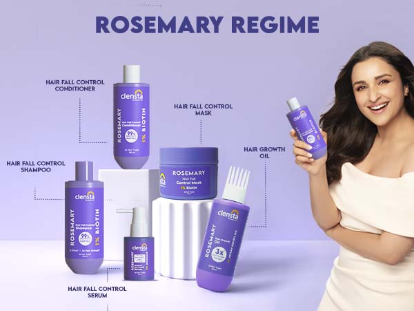 Clensta Rosemary Hair Fall Control Conditioner With 1% Biotin, A+ 5th mobile banner of rosemary range.