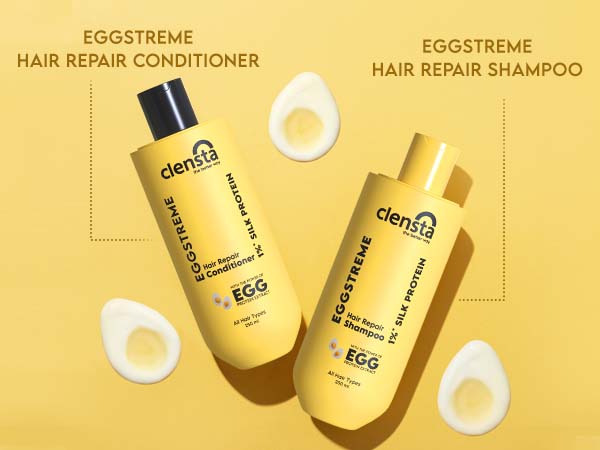 Clensta Eggstreme Hair Repair Shampoo With 1%* Silk Protein A+ 4th mobile banner of ranges.