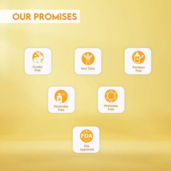 Clensta Warming Body Lotion 6th image of commitments. Text reads cruelty free, non toxic, paraben free, pesticides free, pathalate free and FDA Approved