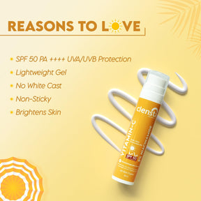 Clensta Vitamin C Daily Glow Sunscreen Gel SPF 50 PA++++ UVA/UVB With 2% Niacinamide, 5th image of benefits.