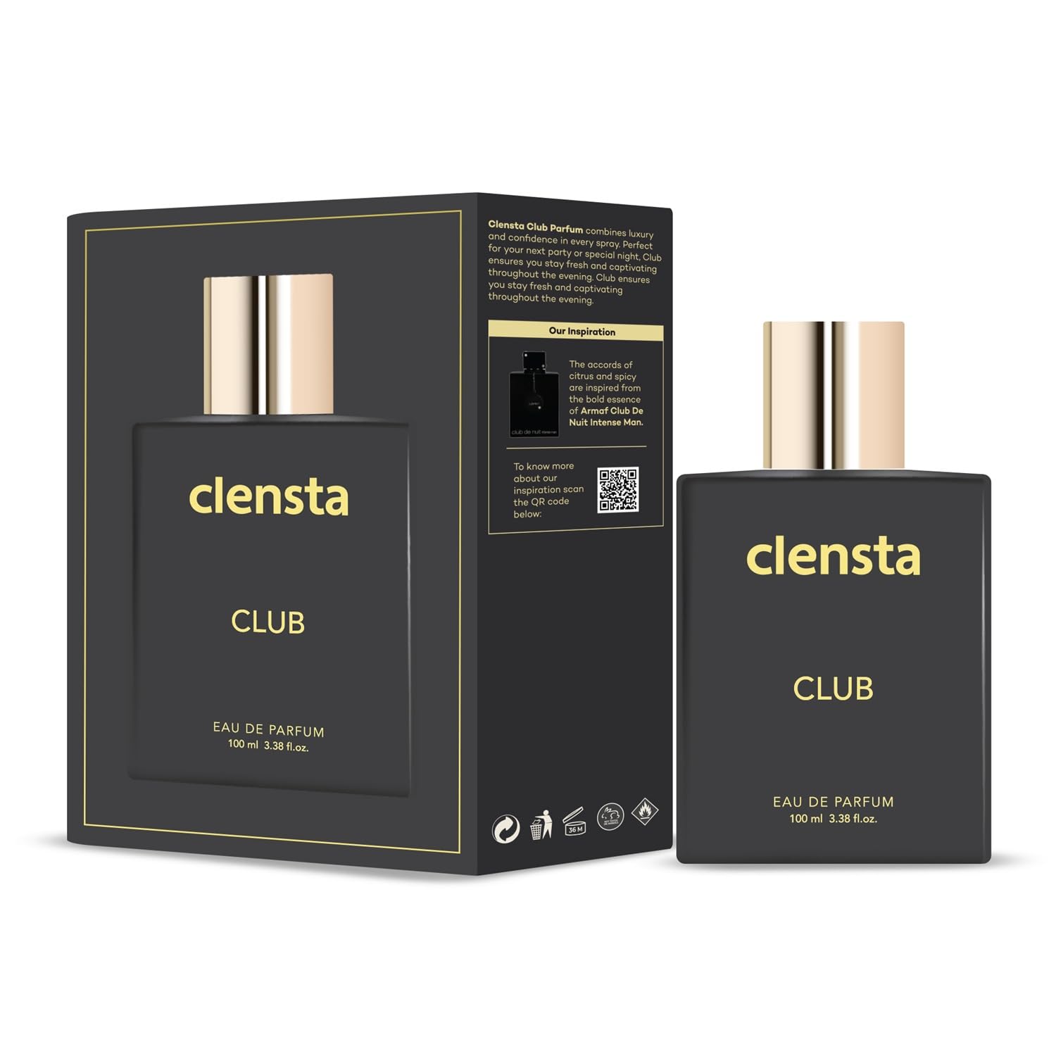 Clensta Club Perfume | Inspired by Citrus & Spicy accords of Armaf Club De Nuit Intense Man | For Men | 100ml