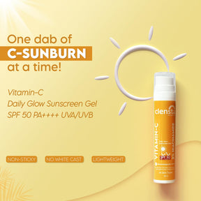Clensta Vitamin C Daily Glow Sunscreen Gel SPF 50 PA++++ UVA/UVB With 2% Niacinamide, 2nd image.