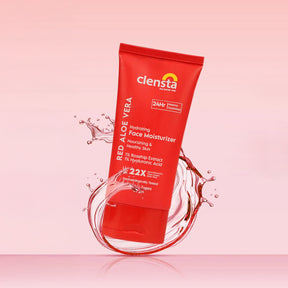 Clensta Red Aloe Vera Hydrating Face Moisturizer With 1% Rosehip Extract & 1% Hyaluronic Acid front image.