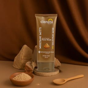 Clensta Multani Mitti Face Wash With 1% Salicylic Acid front image.