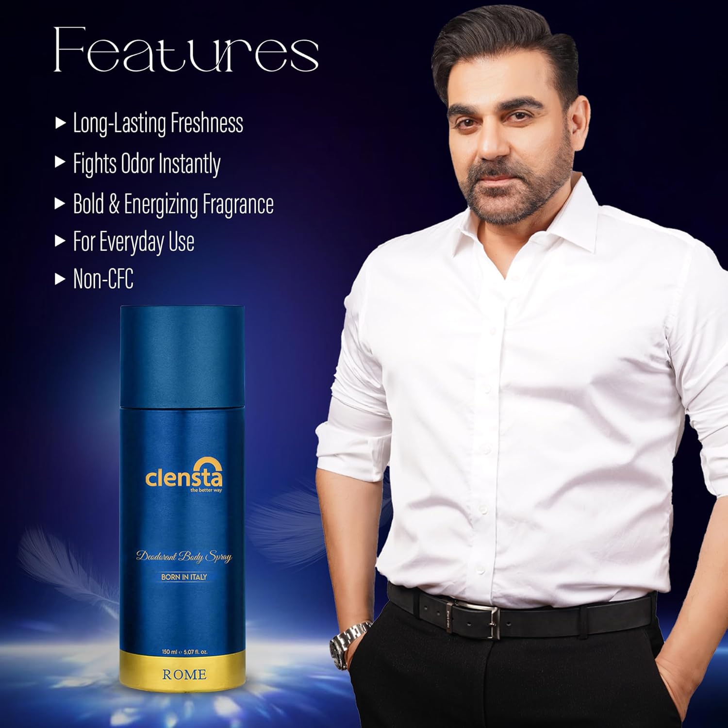 Clensta Deodorant for Men Combo Pack of 3 Body Spray 150ml x 3 | Long Lasting | Gift for Men Boyfriend Husband (Milan, Rome, Barcelona)