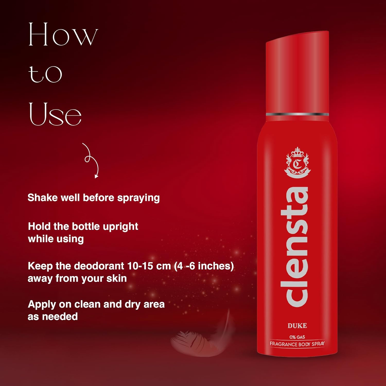 Clensta Duke 0% Gas Fragrance Body Spray | Inspired by the Fougere Woody Accords of Drakkar Noir by Guy Laroche| For Men | 150ml