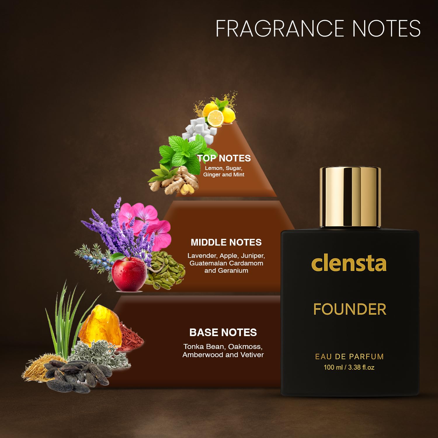 Clensta Founder Perfume | Inspired by fruity amber accords of Azzaro Wanted Parfum | For Men | 100ml