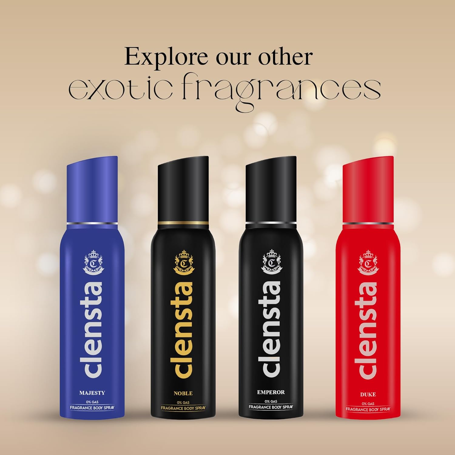 Clensta Noble 0% Gas Fragrance Body Spray | Inspired by the Citrus Aromatics Accords of Chrome by Azzaro | For Men | 150ml