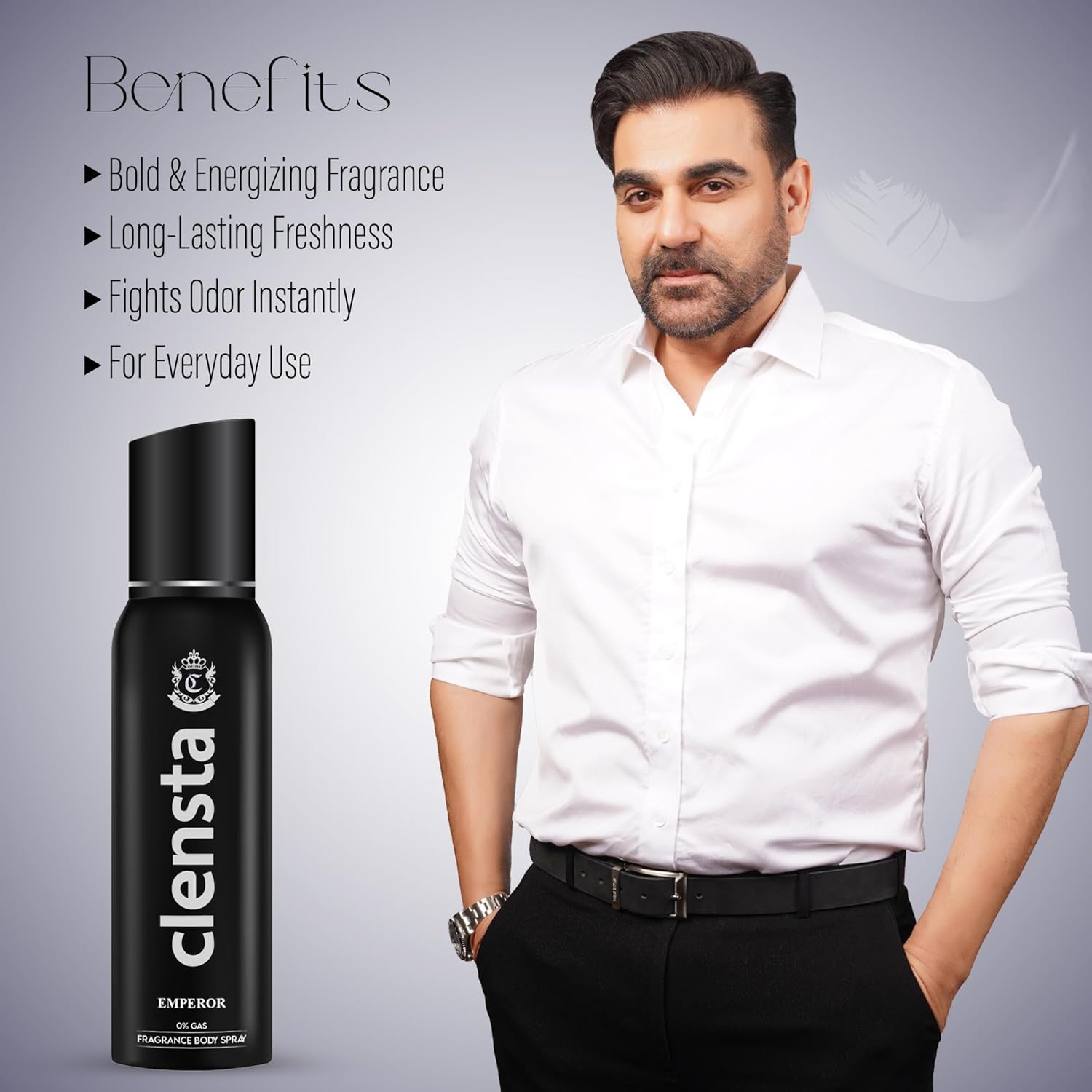 Clensta Emperor 0% Gas Fragrance Body Spray | Inspired by the Citrus Musky Accords of Boss Bottled by Hugo Boss | For Men | 150ml