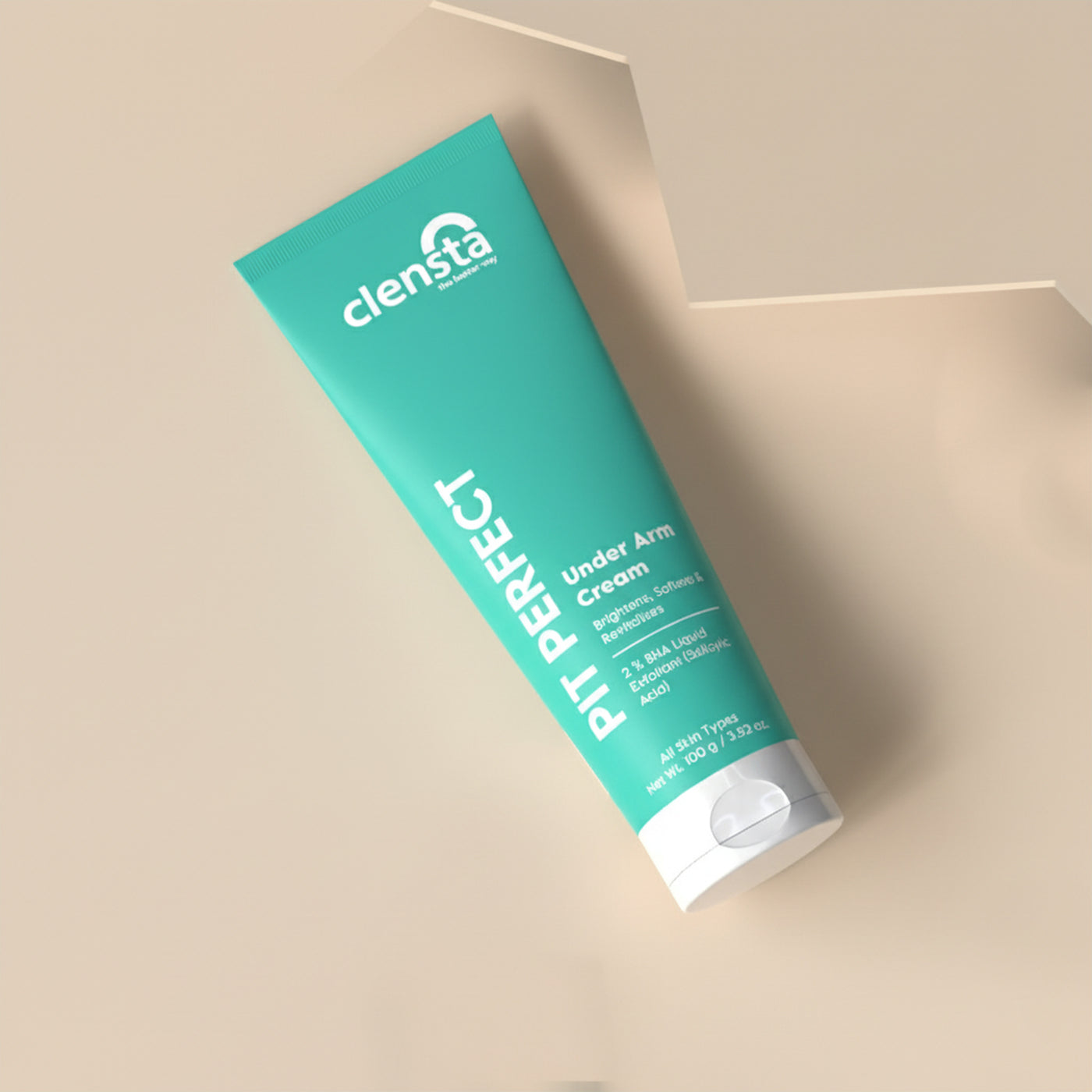 Clensta Pit Perfect Underarm Brightening Cream with Kaolin Clay and 2% BHA Salicylic Acid Exfoliant