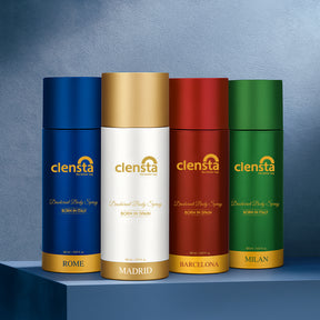 Clensta Deodorant (Milan, Rome, Barcelona, Madrid) (Pack of 4) front image.
