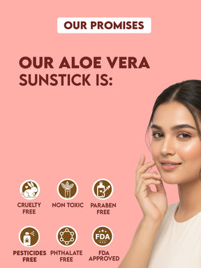Red Aloe Vera Sun Stick With 1% Hyaluronic Acid & 1% Vitamin C