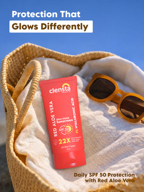 Red Aloe Vera Ultra Matte Sunscreen with 1% Hyaluronic Acid and SPF 50 PA++++ UVA/UVB